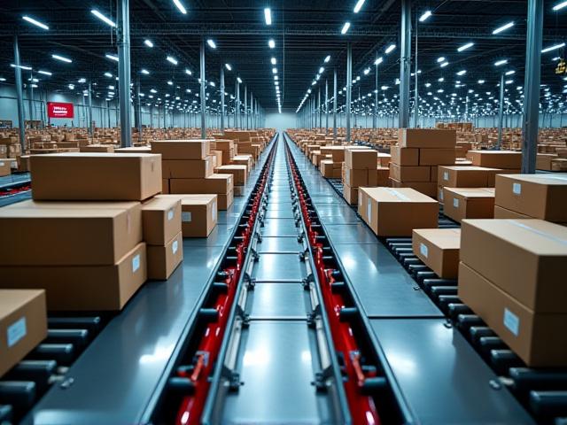 High-speed automated distribution center for e-commerce returns